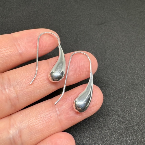 Sterling Silver Abstract Droop Dangle Earrings - Picture 3 of 7